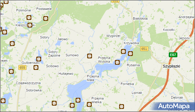 mapa Przejma Wysoka, Przejma Wysoka na mapie Targeo