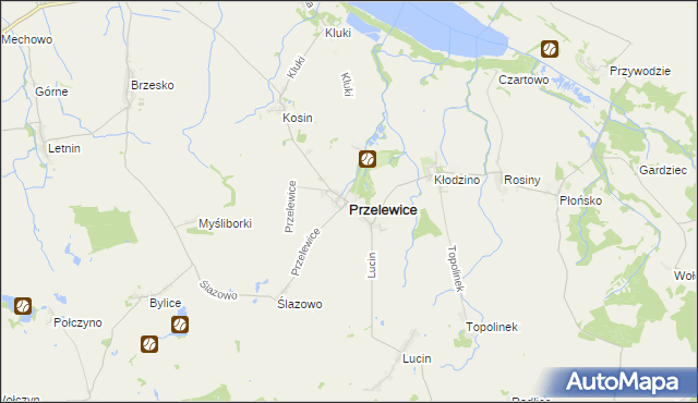 mapa Przelewice powiat pyrzycki, Przelewice powiat pyrzycki na mapie Targeo