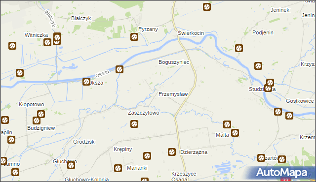 mapa Przemysław gmina Krzeszyce, Przemysław gmina Krzeszyce na mapie Targeo