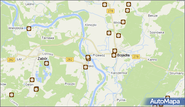 mapa Przewóz gmina Bojadła, Przewóz gmina Bojadła na mapie Targeo