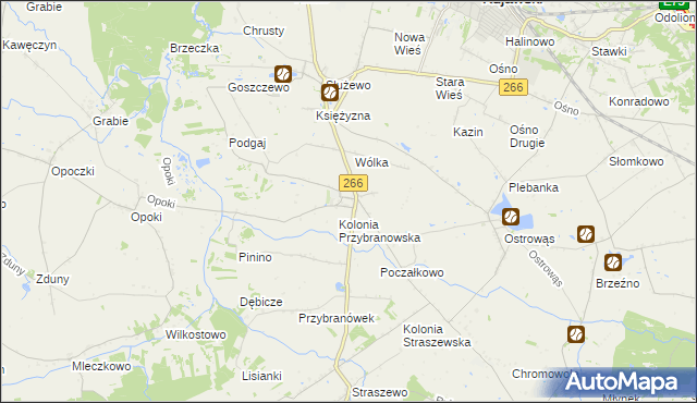 mapa Przybranowo, Przybranowo na mapie Targeo
