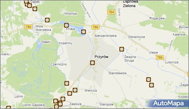 mapa Przyrów, Przyrów na mapie Targeo