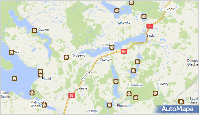 mapa Przytuły gmina Ełk, Przytuły gmina Ełk na mapie Targeo