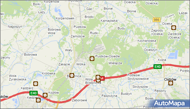 mapa Pustków-Osiedle, Pustków-Osiedle na mapie Targeo