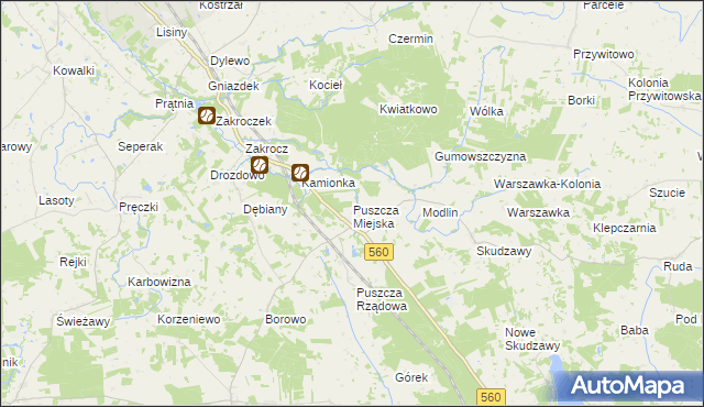 mapa Puszcza Miejska, Puszcza Miejska na mapie Targeo