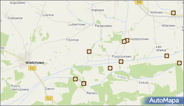 mapa Puszczykówiec, Puszczykówiec na mapie Targeo