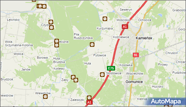 mapa Pytowice, Pytowice na mapie Targeo