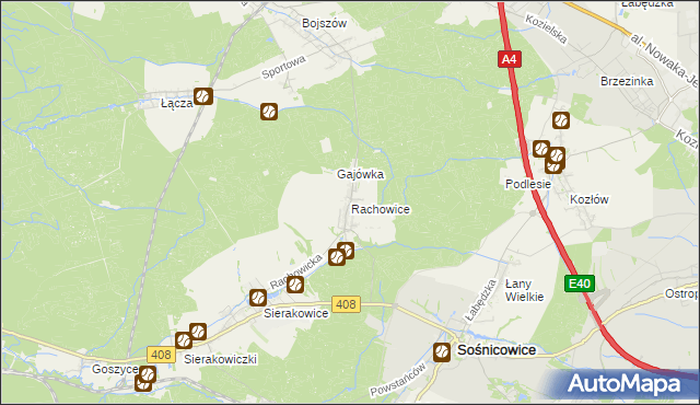 mapa Rachowice, Rachowice na mapie Targeo