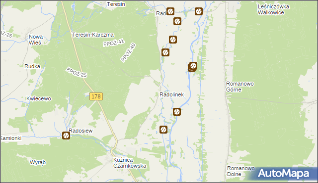 mapa Radolinek, Radolinek na mapie Targeo