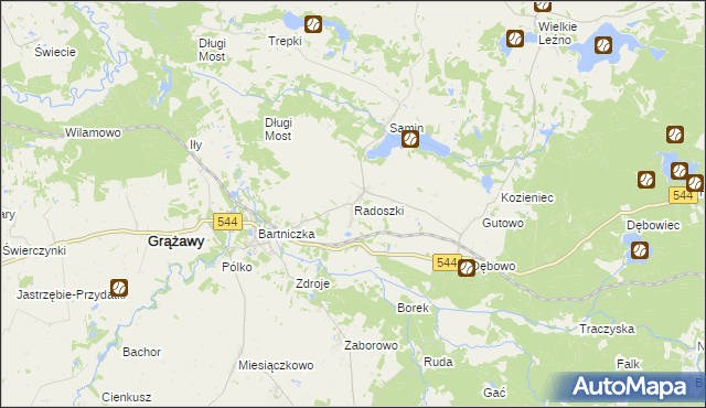 mapa Radoszki gmina Bartniczka, Radoszki gmina Bartniczka na mapie Targeo