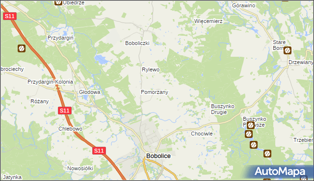 mapa Radwanki gmina Bobolice, Radwanki gmina Bobolice na mapie Targeo