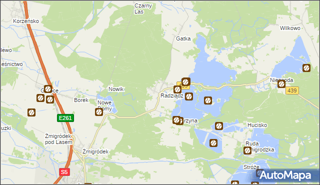 mapa Radziądz, Radziądz na mapie Targeo