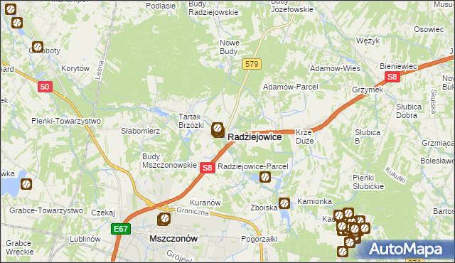 mapa Radziejowice, Radziejowice na mapie Targeo