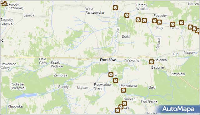 mapa Raniżów, Raniżów na mapie Targeo