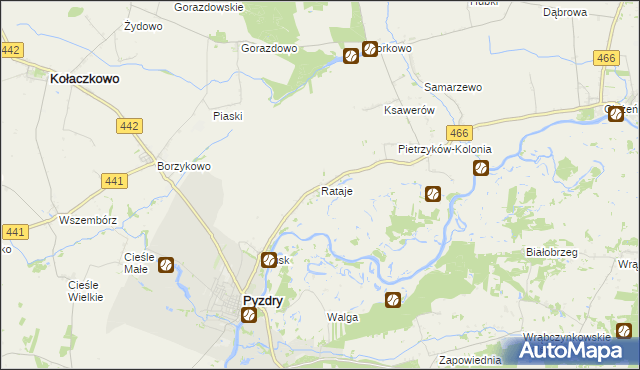 mapa Rataje gmina Pyzdry, Rataje gmina Pyzdry na mapie Targeo