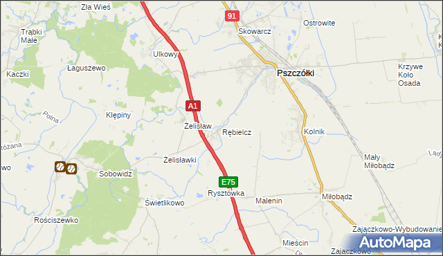 mapa Rębielcz, Rębielcz na mapie Targeo