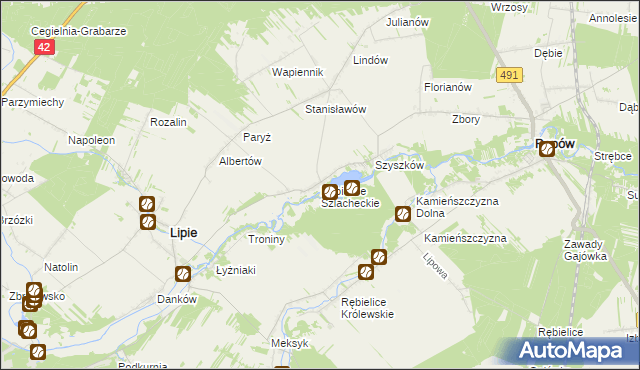 mapa Rębielice Szlacheckie, Rębielice Szlacheckie na mapie Targeo