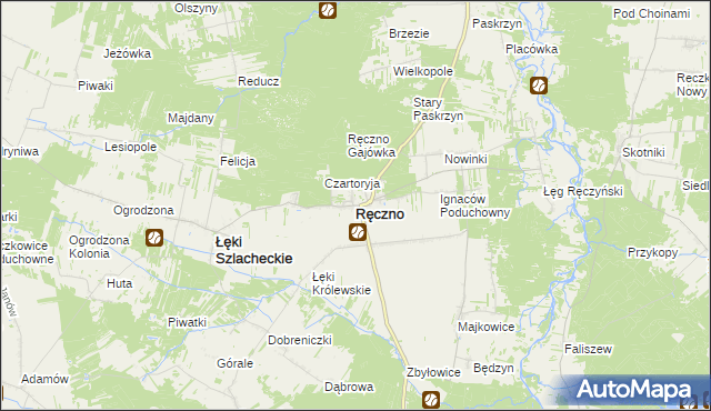 mapa Ręczno, Ręczno na mapie Targeo