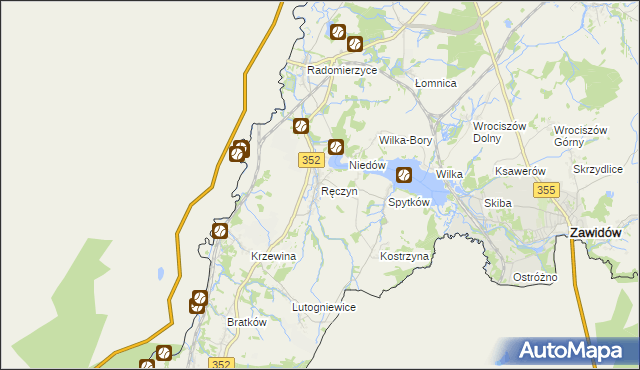 mapa Ręczyn, Ręczyn na mapie Targeo