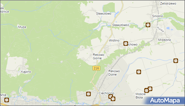 mapa Rekowo Górne, Rekowo Górne na mapie Targeo