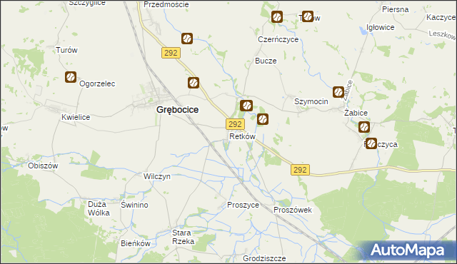 mapa Retków gmina Grębocice, Retków gmina Grębocice na mapie Targeo