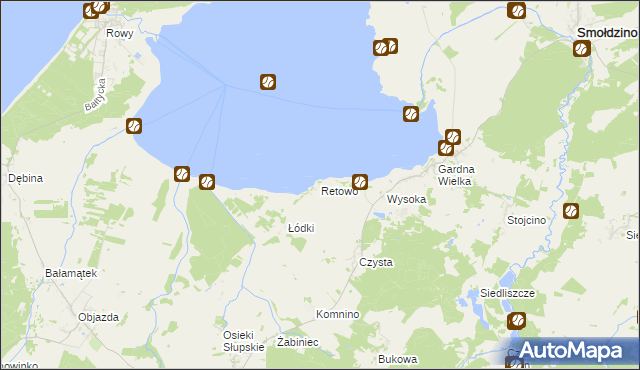 mapa Retowo gmina Smołdzino, Retowo gmina Smołdzino na mapie Targeo