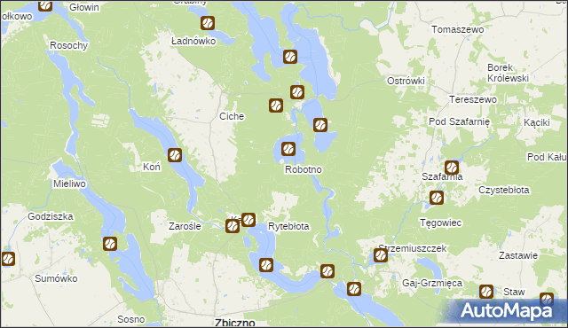 mapa Robotno, Robotno na mapie Targeo