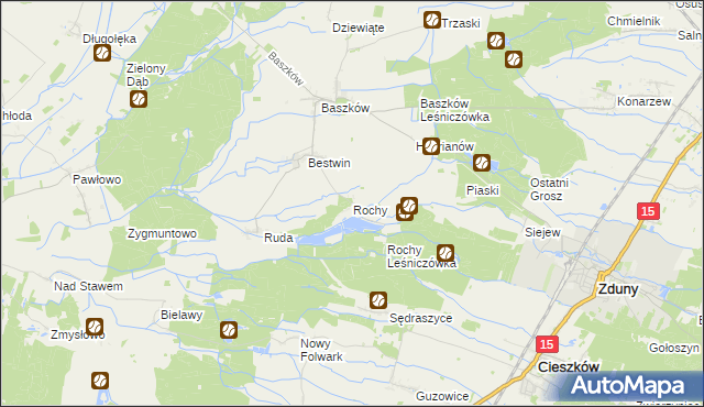 mapa Rochy, Rochy na mapie Targeo