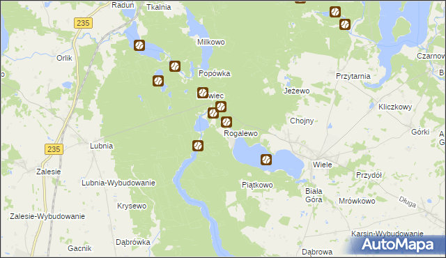 mapa Rogalewo, Rogalewo na mapie Targeo