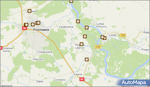 mapa Rogów Legnicki, Rogów Legnicki na mapie Targeo