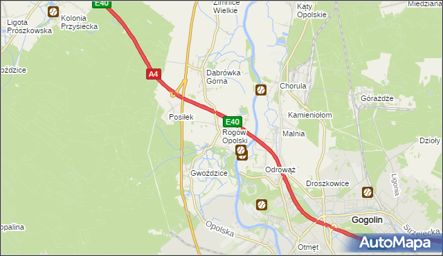 mapa Rogów Opolski, Rogów Opolski na mapie Targeo