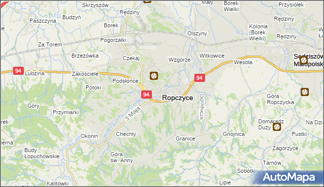 mapa Ropczyce, Ropczyce na mapie Targeo