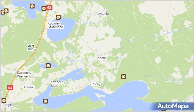 mapa Rostki gmina Pisz, Rostki gmina Pisz na mapie Targeo