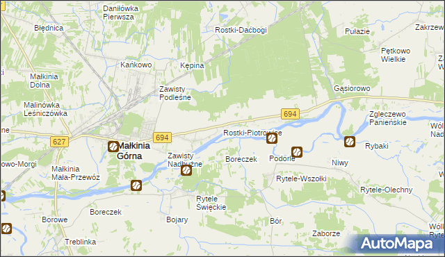 mapa Rostki-Piotrowice, Rostki-Piotrowice na mapie Targeo