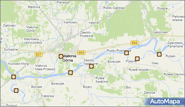 mapa Rostki Wielkie, Rostki Wielkie na mapie Targeo