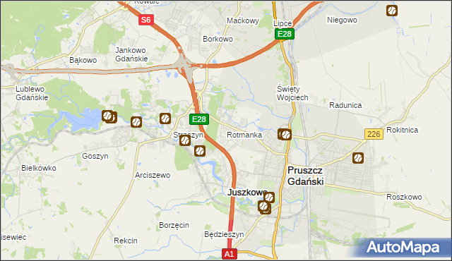 mapa Rotmanka, Rotmanka na mapie Targeo