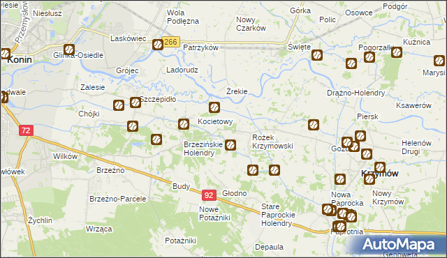 mapa Rożek Brzeziński, Rożek Brzeziński na mapie Targeo