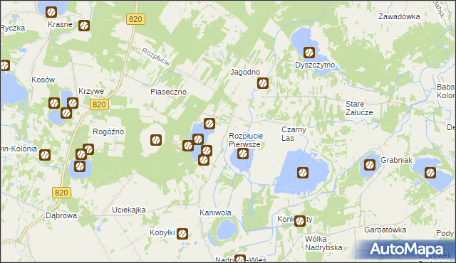 mapa Rozpłucie Pierwsze, Rozpłucie Pierwsze na mapie Targeo