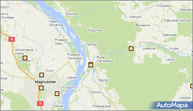 mapa Ruda Tarnowska, Ruda Tarnowska na mapie Targeo