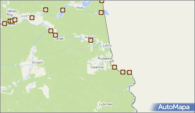 mapa Rudawka gmina Płaska, Rudawka gmina Płaska na mapie Targeo