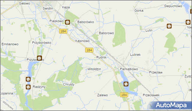 mapa Rudnik gmina Szamotuły, Rudnik gmina Szamotuły na mapie Targeo