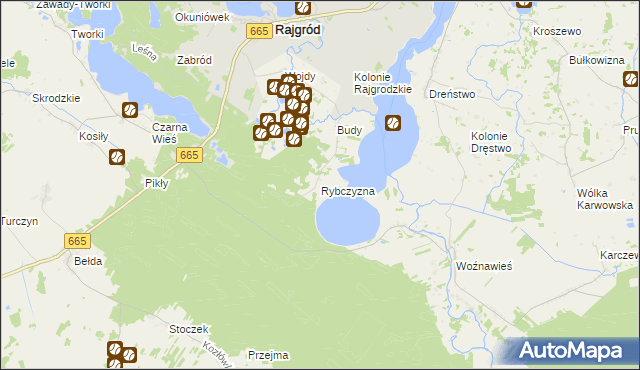 mapa Rybczyzna, Rybczyzna na mapie Targeo