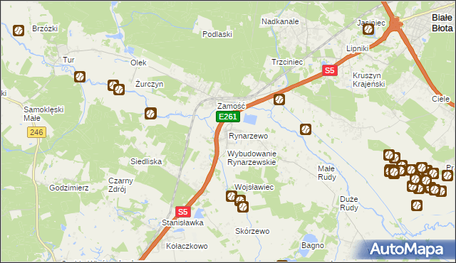 mapa Rynarzewo, Rynarzewo na mapie Targeo