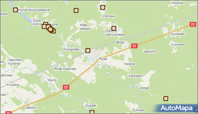 mapa Rytel, Rytel na mapie Targeo