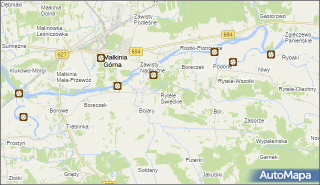 mapa Rytele Święckie, Rytele Święckie na mapie Targeo