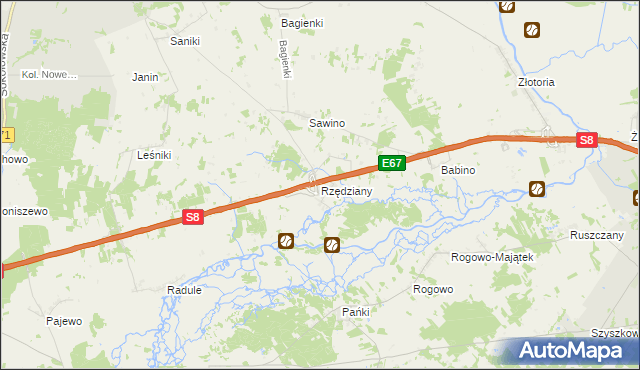 mapa Rzędziany, Rzędziany na mapie Targeo