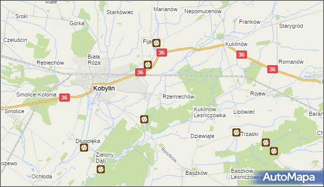 mapa Rzemiechów, Rzemiechów na mapie Targeo