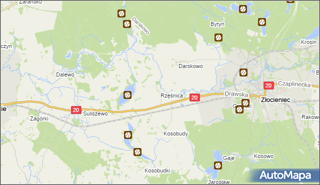 mapa Rzęśnica, Rzęśnica na mapie Targeo