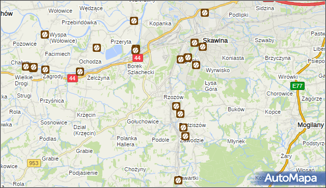 mapa Rzozów, Rzozów na mapie Targeo