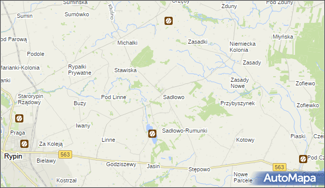 mapa Sadłowo gmina Rypin, Sadłowo gmina Rypin na mapie Targeo